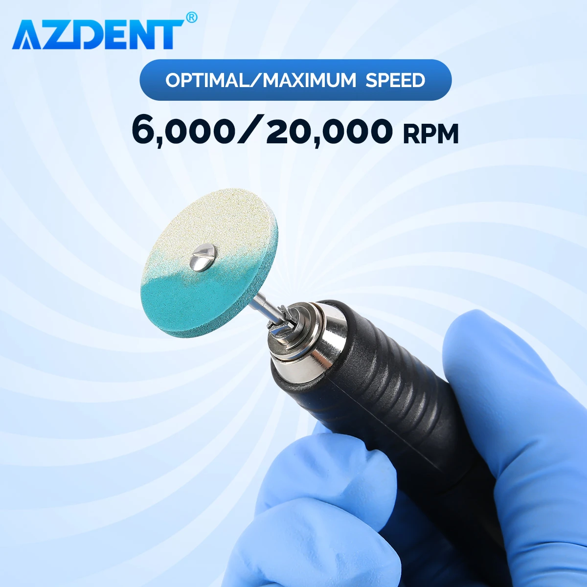 Dental Rubber Diamond Polisher Wheel AZDENT Disc HP 2.35mm La Dentistry Tool for Porcelain Zirconia Restorations 26*2mm/22*3mm