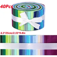 40Pcs Cotton Jelly Roll Up Cotton Fabric Quilting Strips Patchwork Craft Cotton Quilting Fabric for Patchwork Sewing DIY Craft