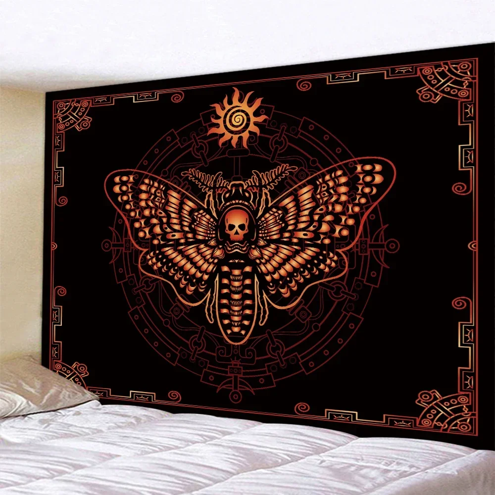 Moth home decor art tapestry hippie boho tarot sub psychedelic scene nice room wall decor mandala sheets