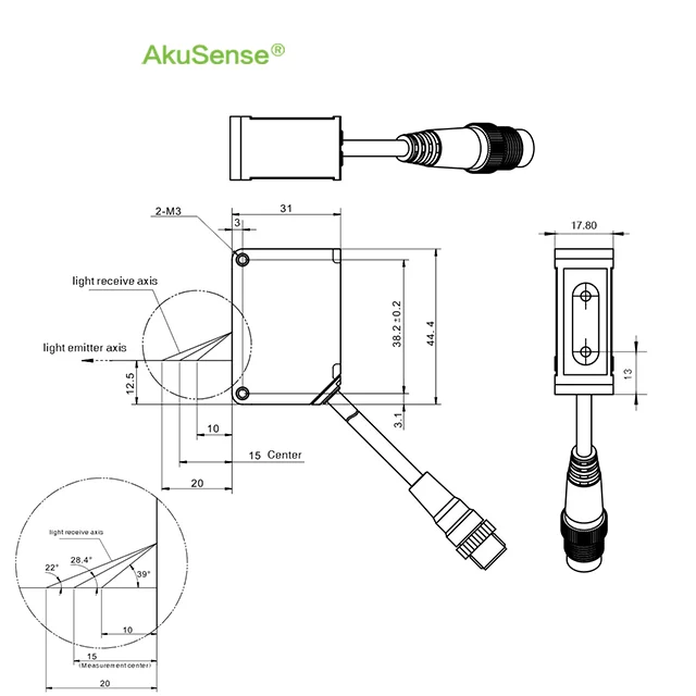 

High Accuracy Diffuse Reflection Analog Laser Mini Digital Display Displacements Sensor