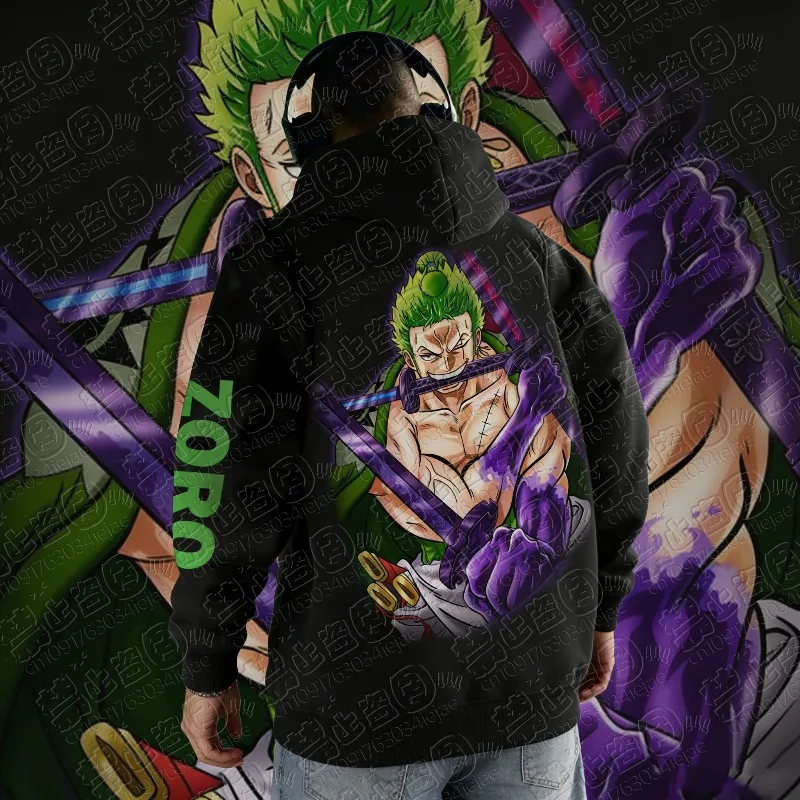 2026 Herbst Winter Kapuzenpullover für Herren Damen Baumwolle Kapuzen-Sweatshirts ONE PIECE ZORO Anime Sweatshirt Mode Cosplay Kleidung