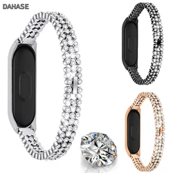 Watchband For Xiaomi Mi Band 8 7 6 5 4 3 Strap Luxury Glitter Diamond Metal Bracelet Miband 8 7 6 Stainless Steel Wristbands