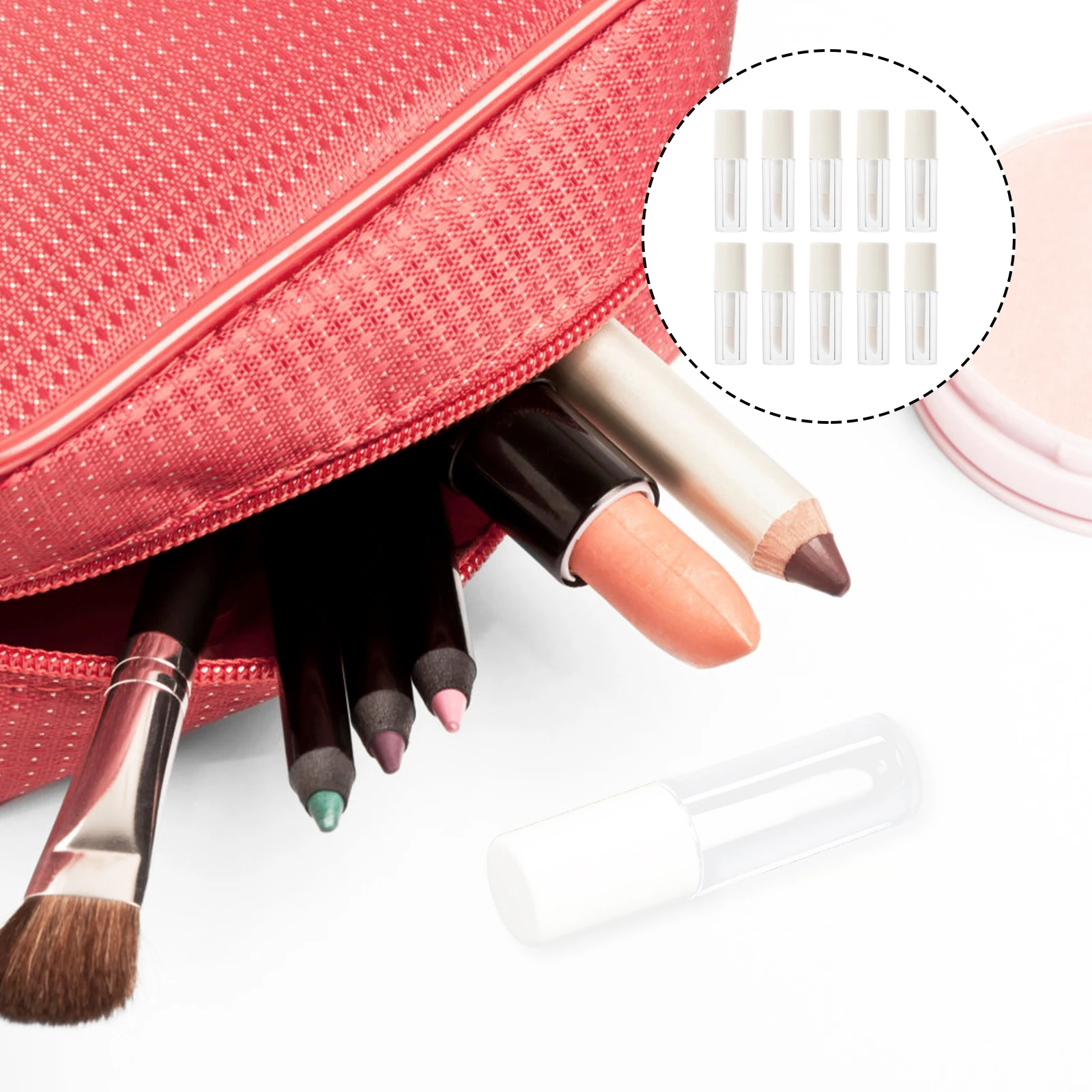 

10pcs Empty Lip Gloss Tubes Diy Refillable Leak-Proof Portable Packaging Bottles For Lip Color Samples Beginners