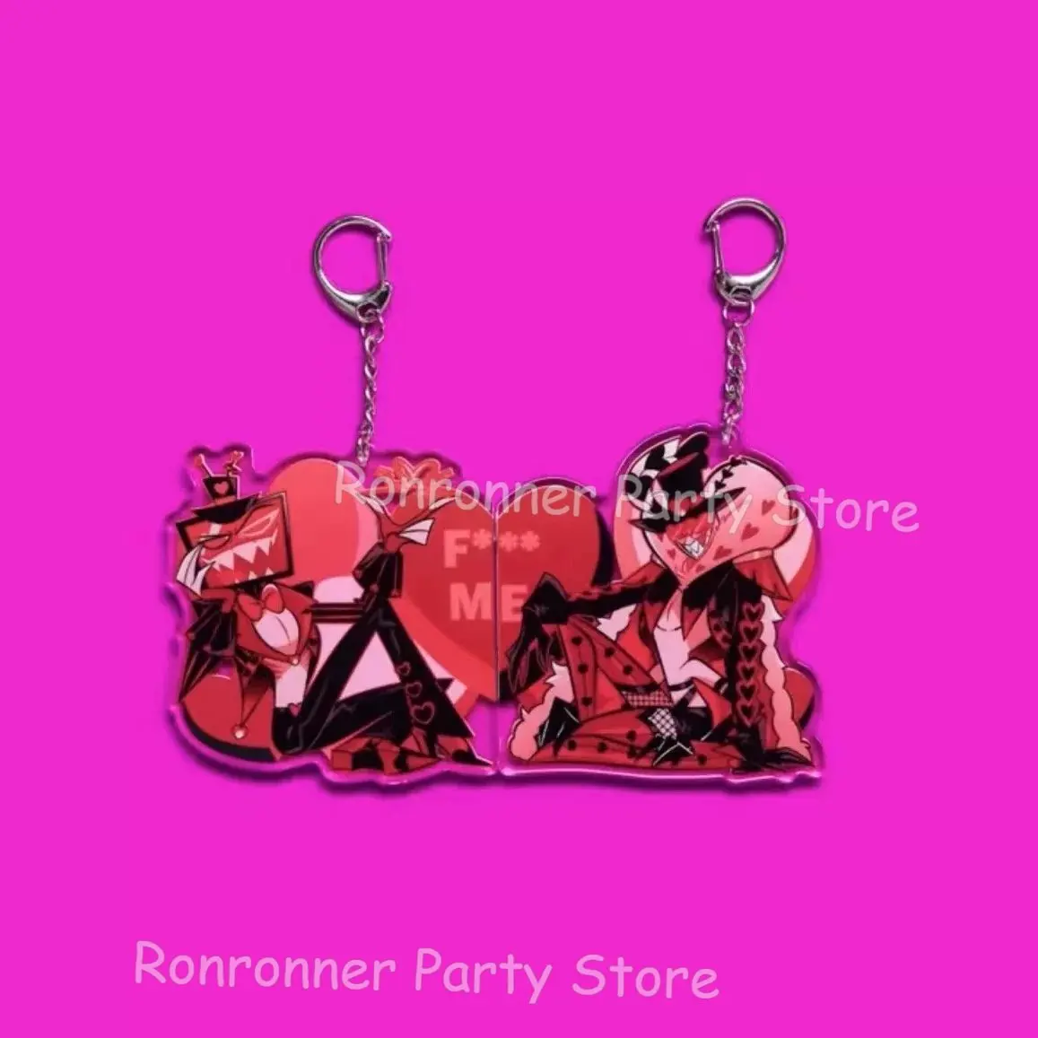 Hazbin Hotel Acryl-Schlüsselanhänger Charlie Morningstar Vaggie Paar-Anime-Figur Rucksack-Anhänger Valentinstag-Geschenk Ornamente – Detail 5