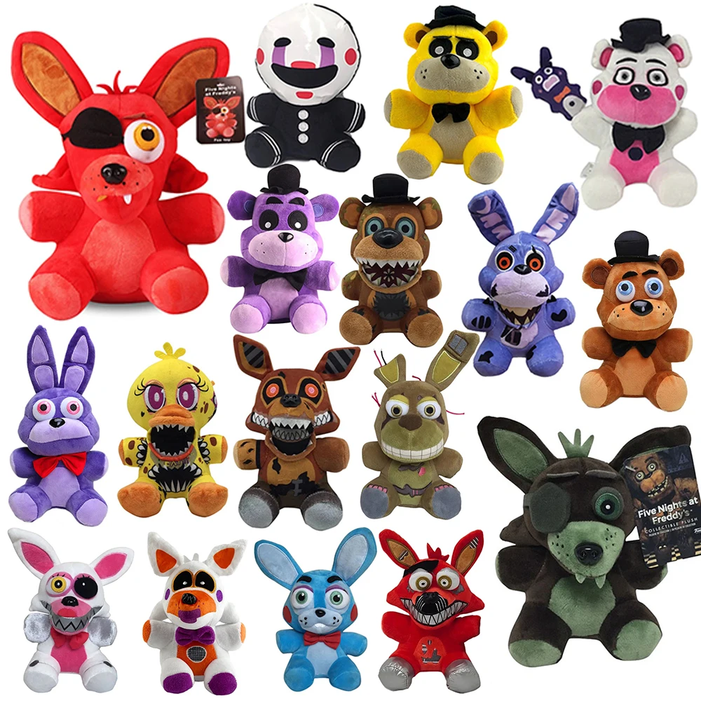 

2026HOT FNa Night At Freddy Fnfa Милые плюшевые игрушки-куклы Бонни, Медведь, Фокси, мультяшные мягкие куклы, игрушки Фредди для детей, подарки для фанатов