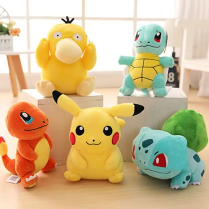 Peluche Pokémon BANDAI: Squirtle, Charmander, Pikachu, Bulbasaur, Pokémon, personaggi Pokémon, peluche Pokémon, serie Pokémon