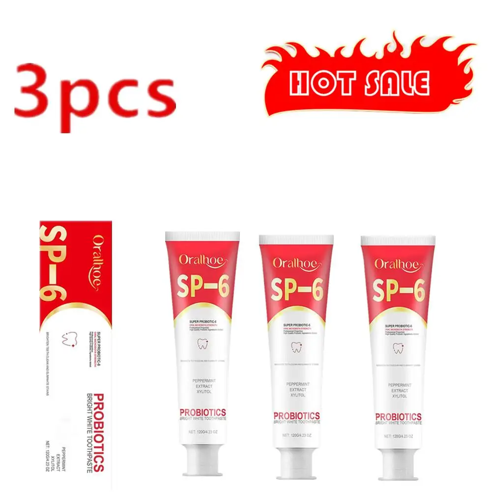 

3X SP-6 Natural Plant Extract Cleaning Toothpaste Oral Hygiene Tooth Cavity Prevention Probiotics Whitening Toothpaste