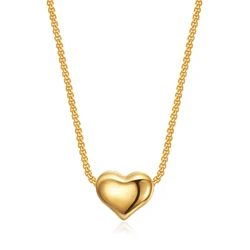 Fashion Tiny Small Love Heart Shape Pendant Necklaces Female Gold Color Stainless Steel Necklace for Women Jewelry Birthday Gift