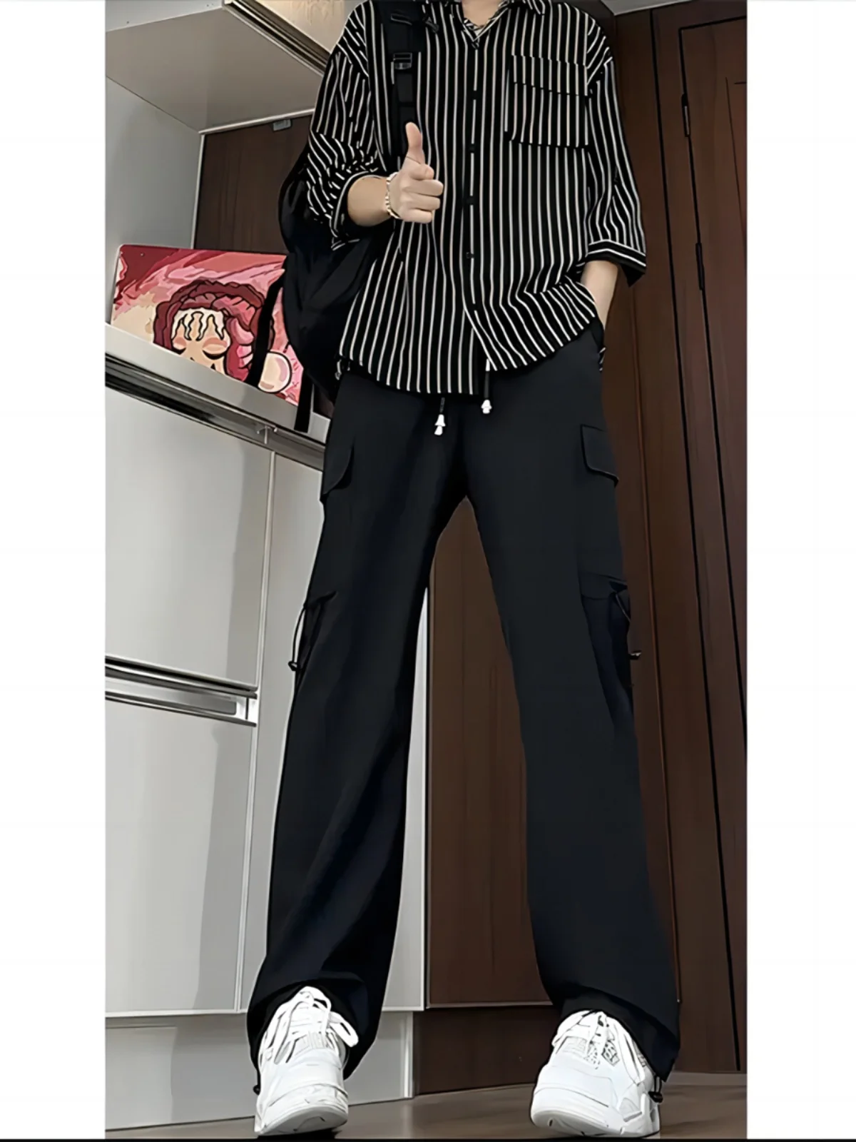 

Брюки для спецодежды Bla, мужские летние брюки Qui Dry, прямые повседневные брюки High Street Sle, модный бренд, полиэфирное волокно