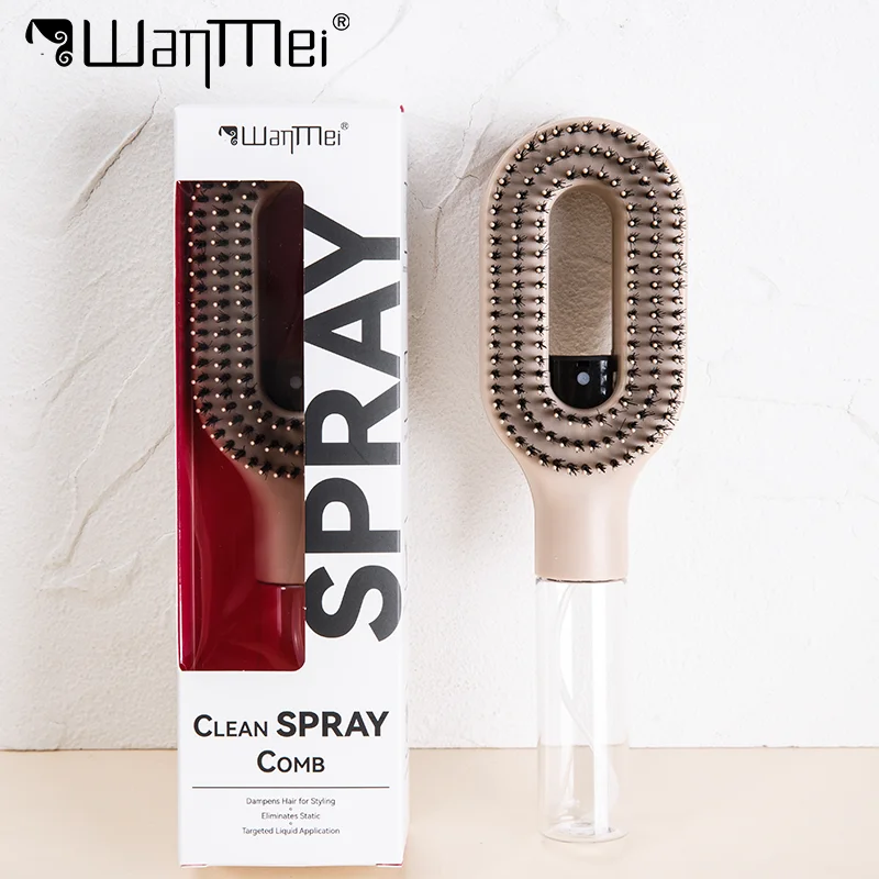 2 em 1 pulverizador pente macio couro cabeludo massagem cerdas de náilon escova de cabelo com garrafa spray para óleo essencial água ferramentas estilo cabelo