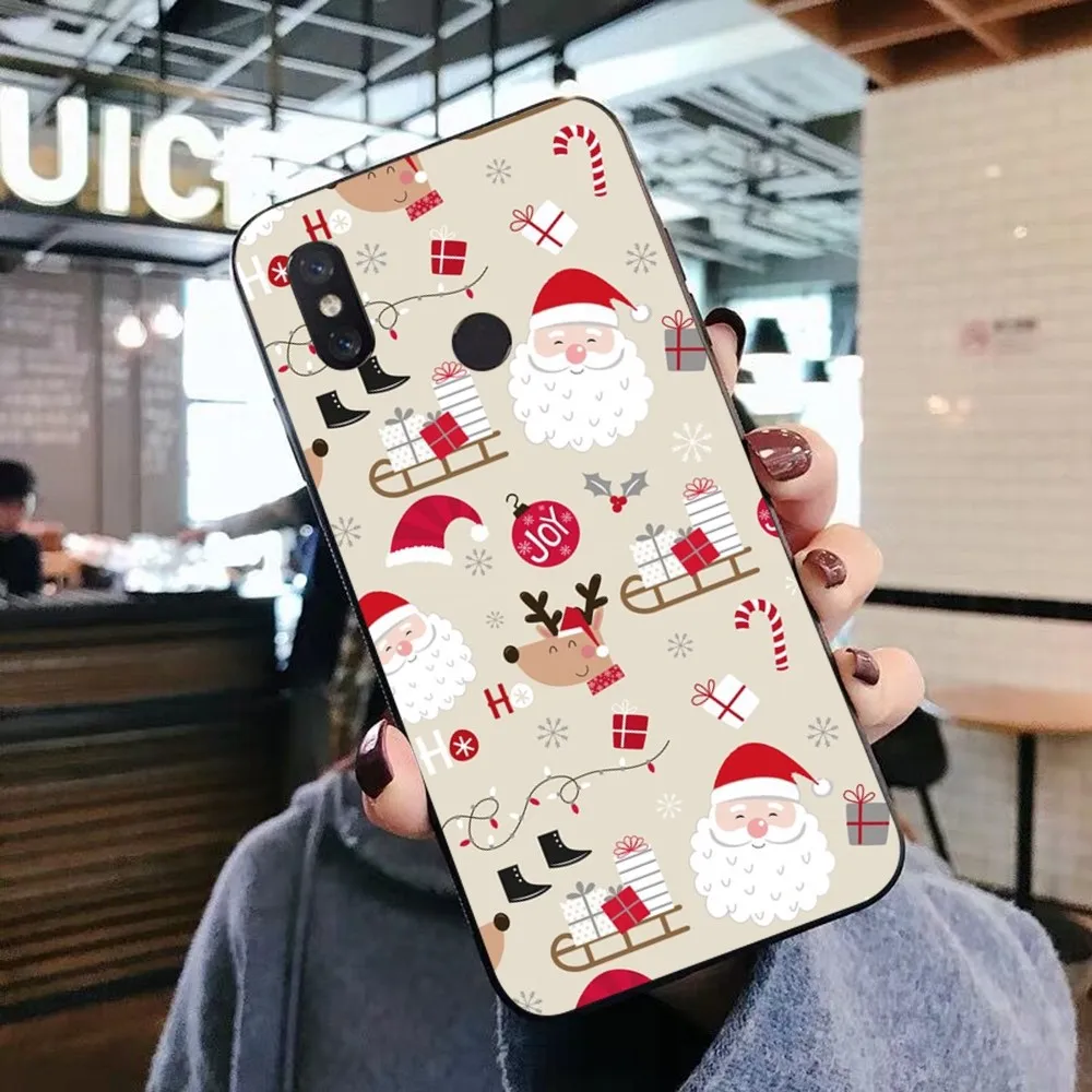 Christmas Cartoon New Year Phone Case For Xiaomi Mi 5X 8 9 10 11 12 lite pro 10T PocoX3pro PocoM3 Note 10 pro lite