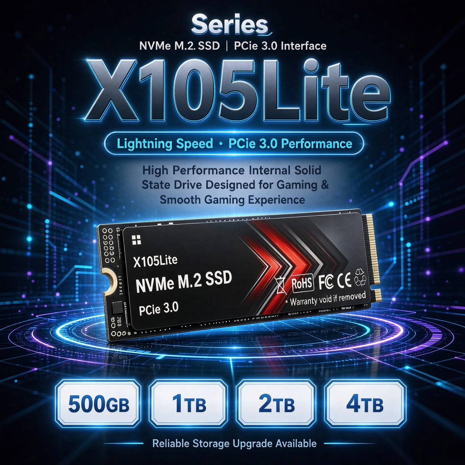 X105Lite M.2 2280 NVMe PCIe SSD Global Version 2TB 4TB High Read Speed Internal Solid State Drive For Desktop Laptop