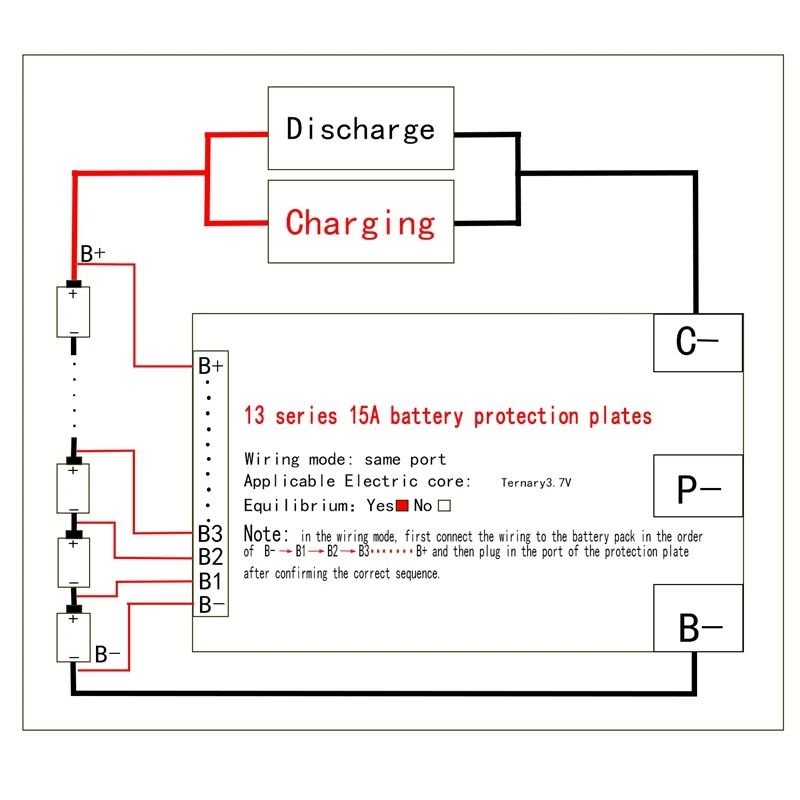 2X 13S 48V 15A Li-Ion Lipolymer Battery Protection Board BMS PCB Board With Heatsink For E-Bike Escooter