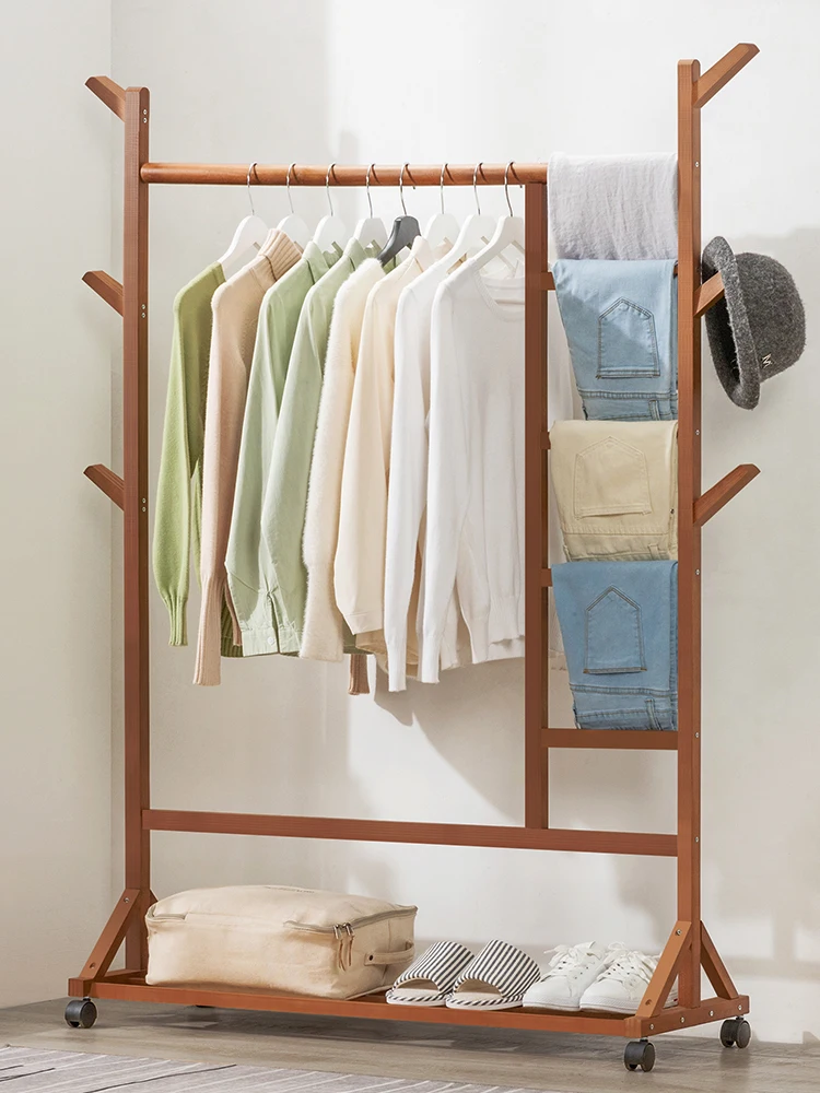 Hanger, floor to ceiling, bedroom, underwear, hat rack, simple clothes storage rack, solid wood household use