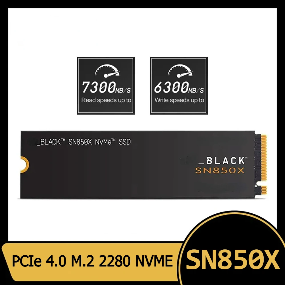 

SN850X 1TB 2TB SSD NVMe Gen4 PCIe M.2 2280 PCIe 4.0X4 Drive Internal Solid State Disk for PS5 Desktop Laptop