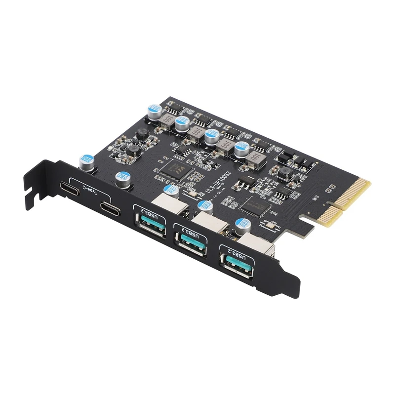 Pcie To USB 3.2 Gen 2 Card With 10Gbps Bandwidth 5-Port (3X USB-A -2X USB-C) Converter PCIE Splitter For Windows 10/8