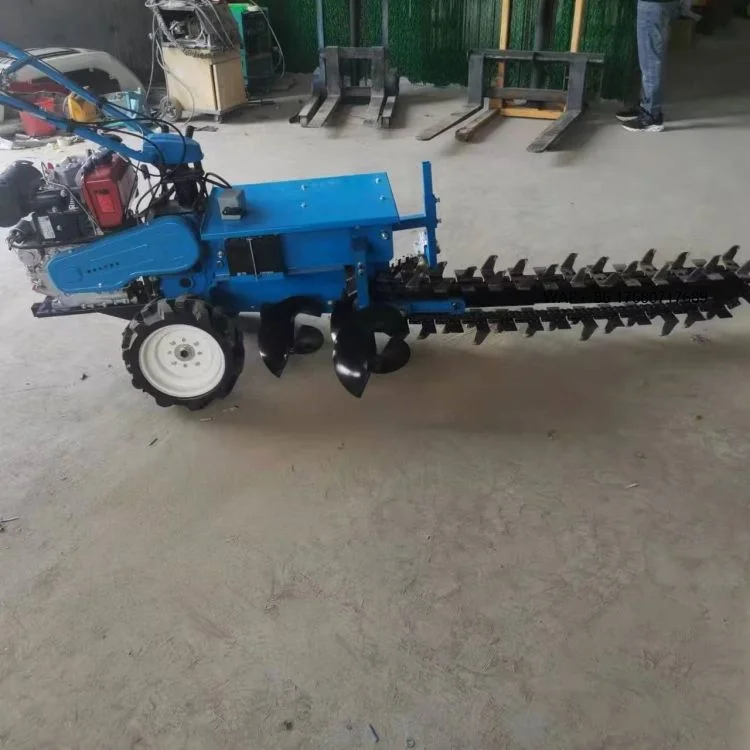 Walk Behind Mini Trencher Machine - High-Quality Handheld Chain Ditcher for Small Farm & Garden Trenching