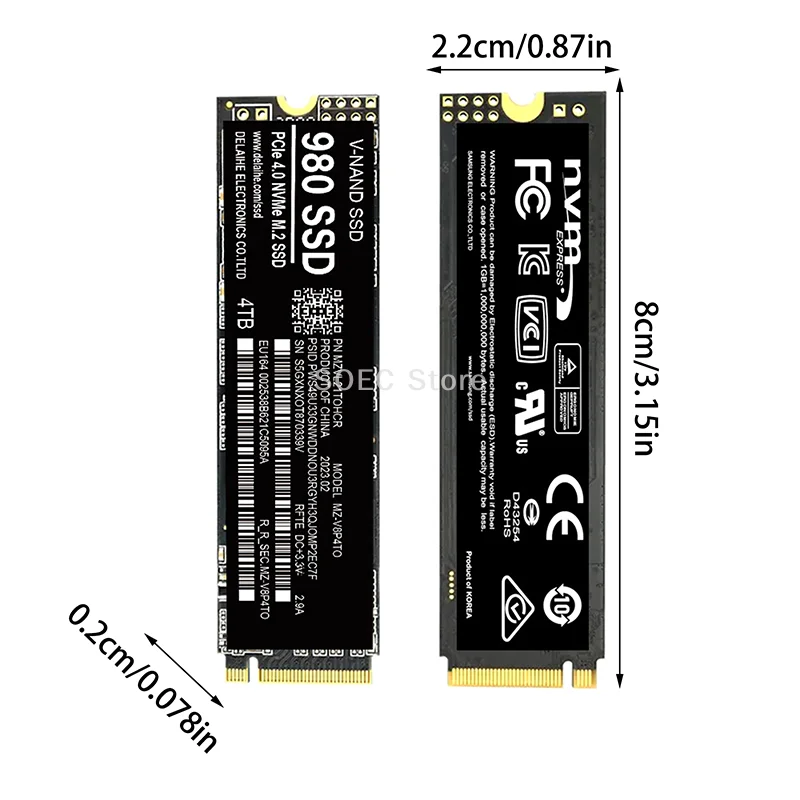 M. 2 NVME PCIE4.0 4 تيرابايت 2 تيرا بايت 1 تيرابايت محرك الحالة الصلبة المدمج مناسب لأجهزة الكمبيوتر المحمولة وأجهزة الكمبيوتر المكتبية