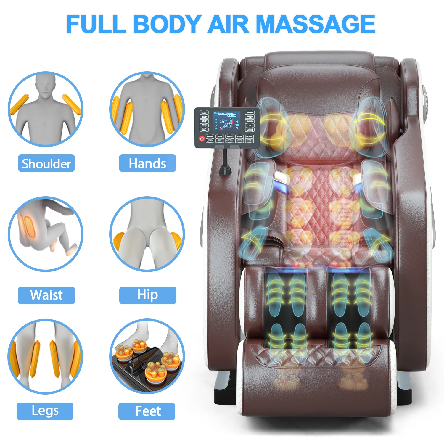 Massage Chair, Full Body Zero Gravity, Roller With Shiatsu Massage, 8 Automatic Massage Modes, Heater, Foot Massage