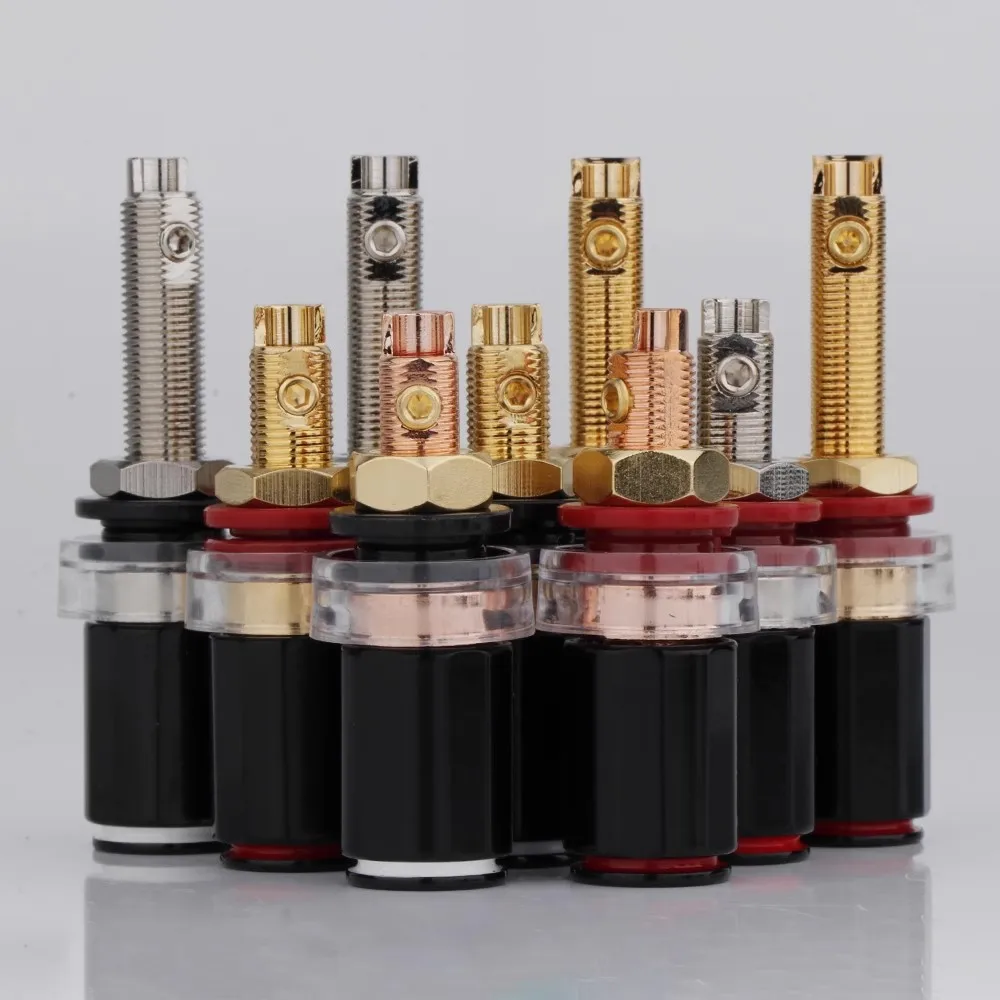 

Copper Gold/Rhodium plating Binding Post 4MM Banana Plug Socket HI-END Binding Post Amplifier Speaker Audio Connector Terminal
