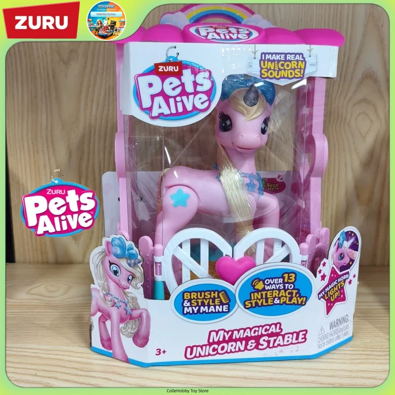 Zuru Pets Alive Ma Poupée Licorne Magique Interactif Son et Lumière Jouet de Simulation Cadeau de Collection Anniversaire Fête