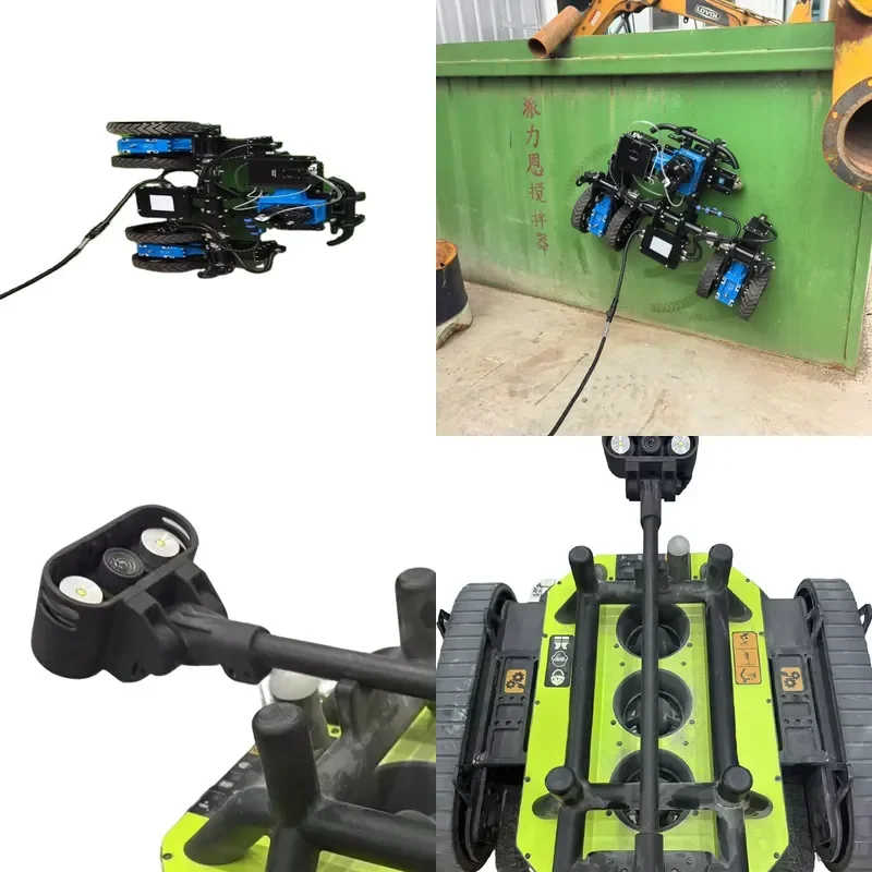 Magnetic Wall Climbing Robot for Hull Inspection with Tracked Magnetic Climbing System and Magnet Track