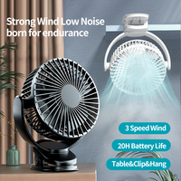 5inch 5000mAh Rechargeable Clip Fan Strong Silent Wind Mini USB Fan for Baby Stroller Camping Home Outdoor
