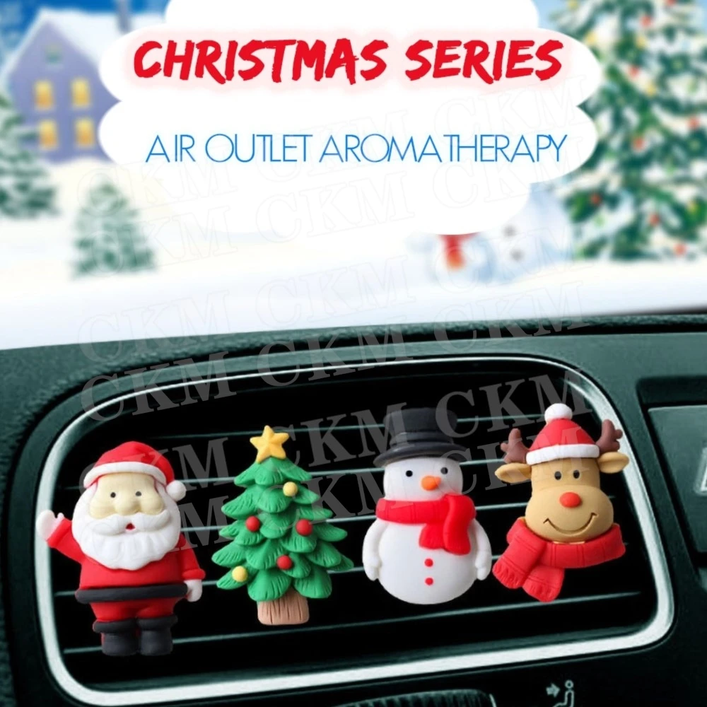 Christmas Air Vent Clips Fresheners Vent Clip Santa Claus Snowman Christmas Tree Air Vent Decorations Christmas Car Decor Gift