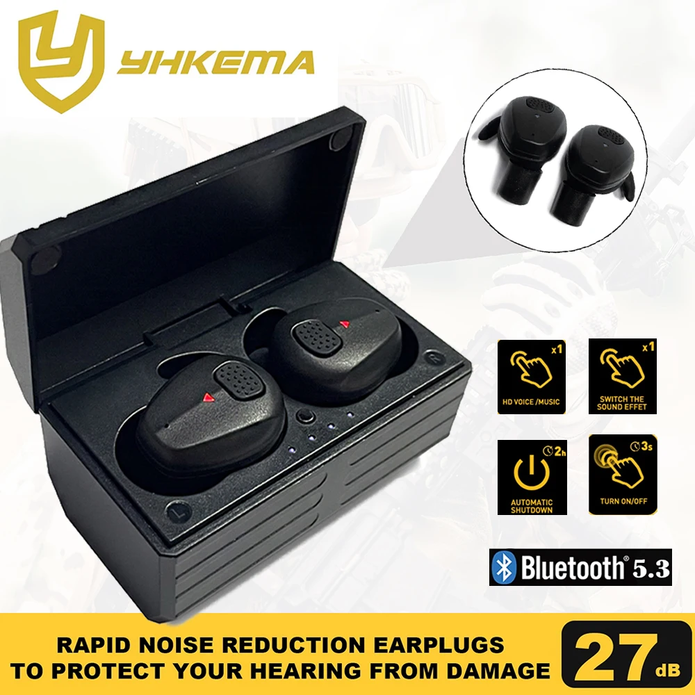 

YHKEMA EB10 Новые беруши для защиты ушей с электронной съемкой, Bluetooth-наушники для защиты органов слуха с шумоподавлением
