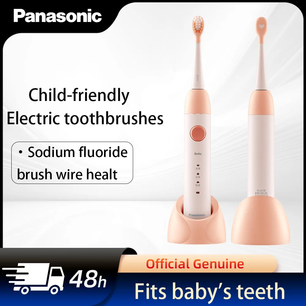 

Panasonic Kids Electric Toothbrush - 3 Modes - For Kids - Type-C Charging - Soft Brush Wire - With Replacement Brush Heads