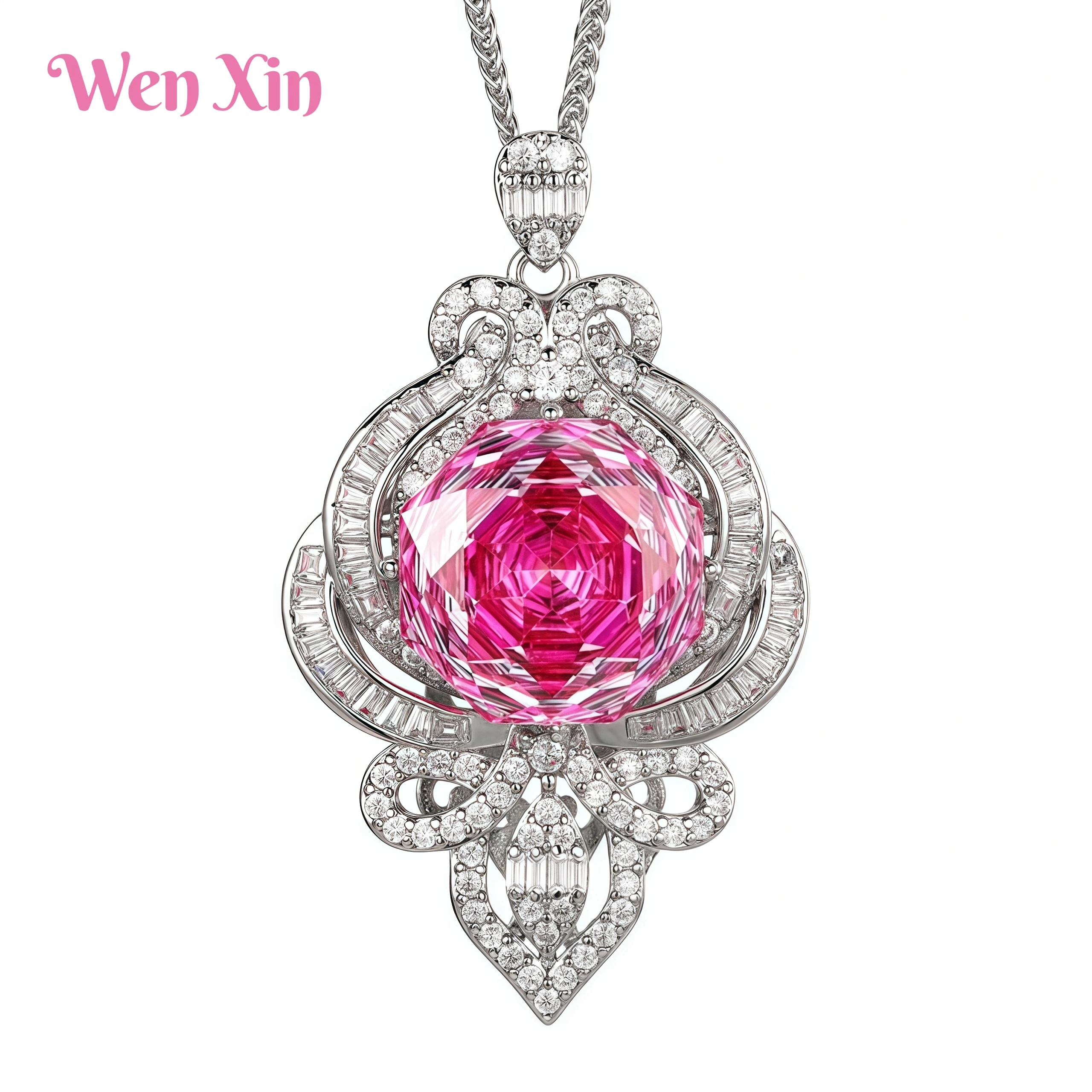 

WENXIN Brand MUSHAN MCT Fashion New High Quality Necklace Temperament Dragon Fruit Color Light Luxury Pendant Necklace