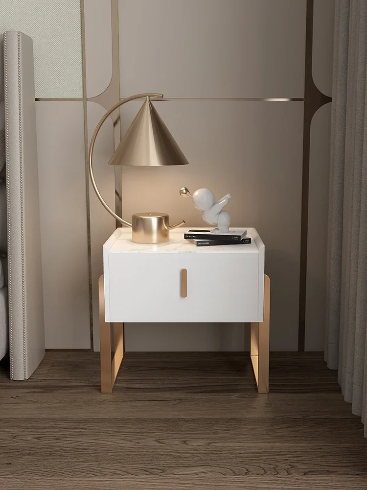 Customized bedside table, light luxury Italian modern and minimalist design style