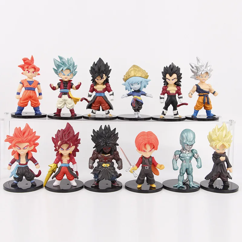 12Pcs Anime Dragon Ball Shokugan Super Dragon Ball Heroes ADVERGE 2 Anime Model Toy Gift Collection Aciton Figure PVC