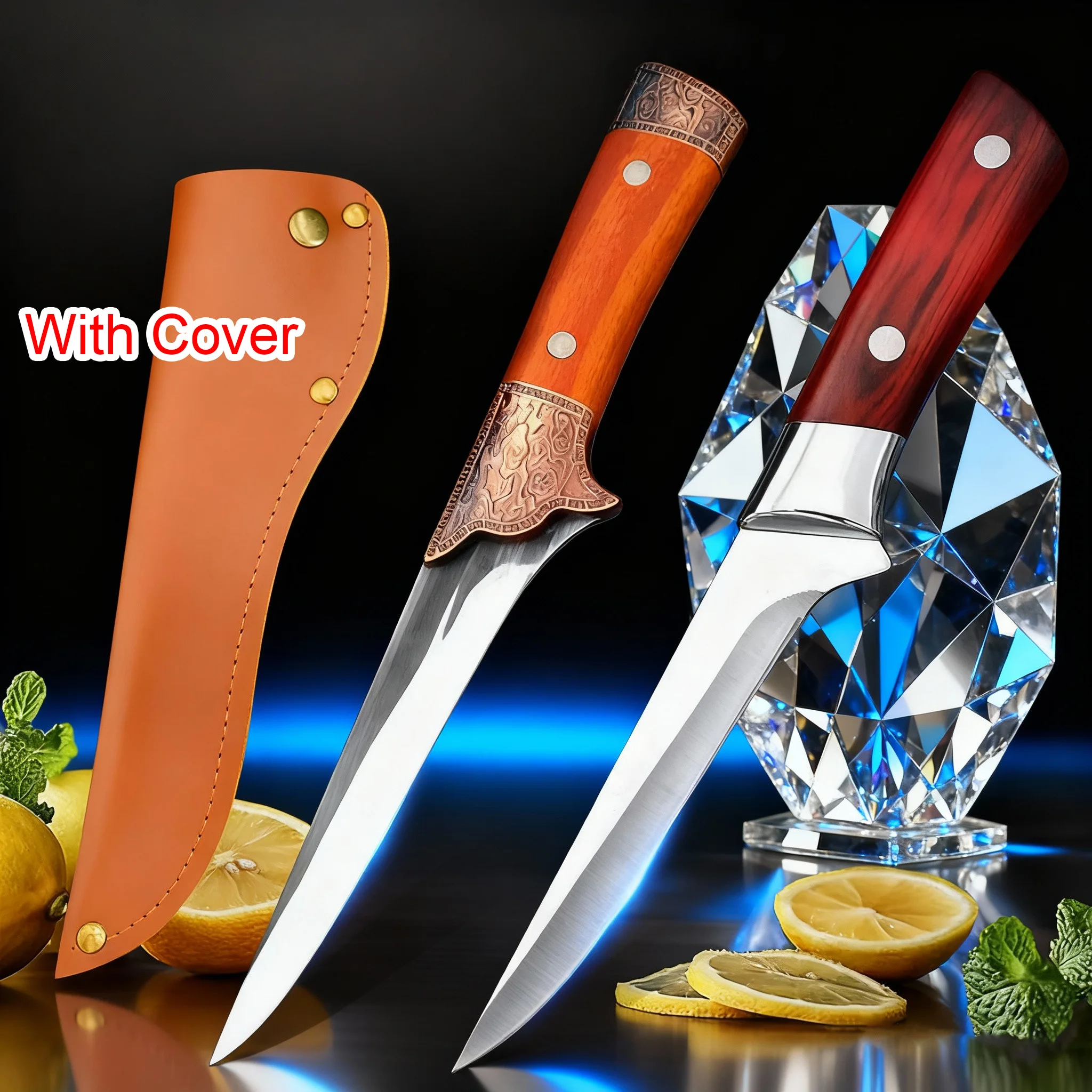 Professional kitchen barbecue chefs meat knife household boneless knife stainless steel meat knife plastic handle, kitchen tools