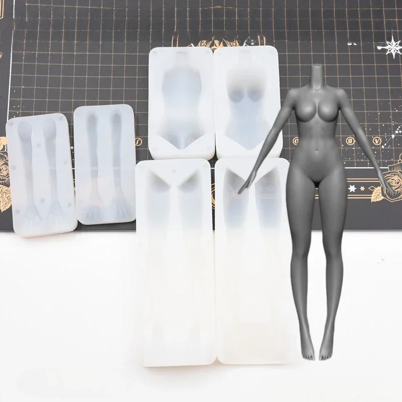 Q Version Correct Proportion of Female Body Silicone Mold DIY Ultra Light Clay Polymer Clay Cartoon Character Body Making Tools