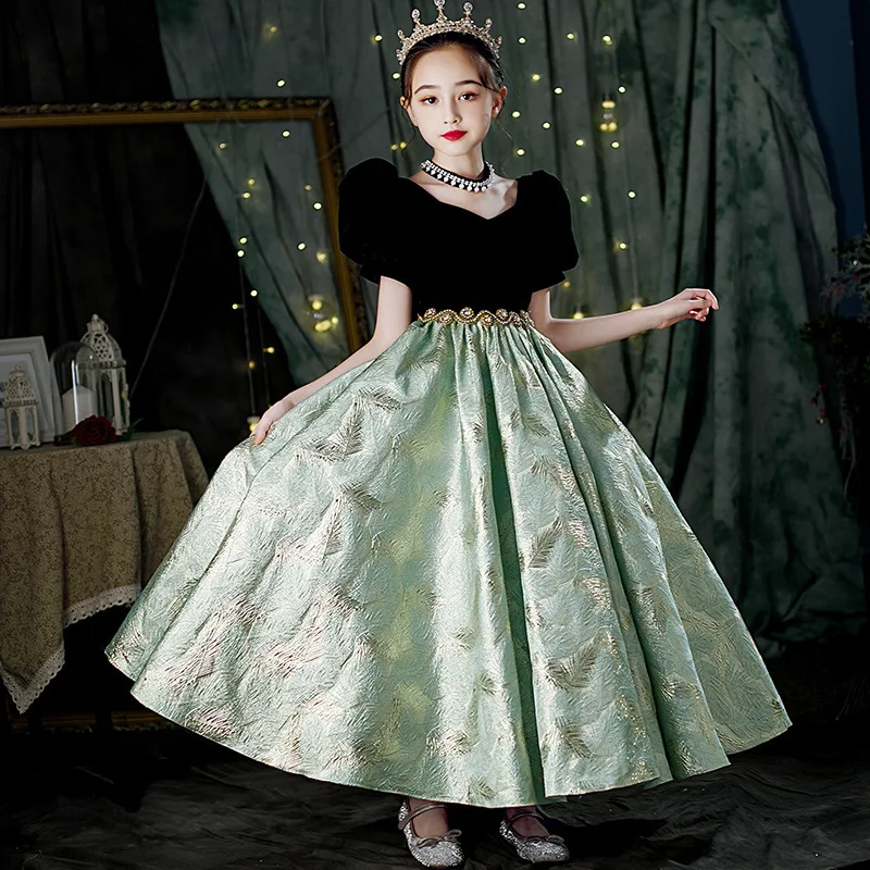 Kids Long Dress for Girls Children 2 3 To 8 14 Years Birthday Party Evening Formal Occasion Dresses Elegant Luxury Pageant Gowns