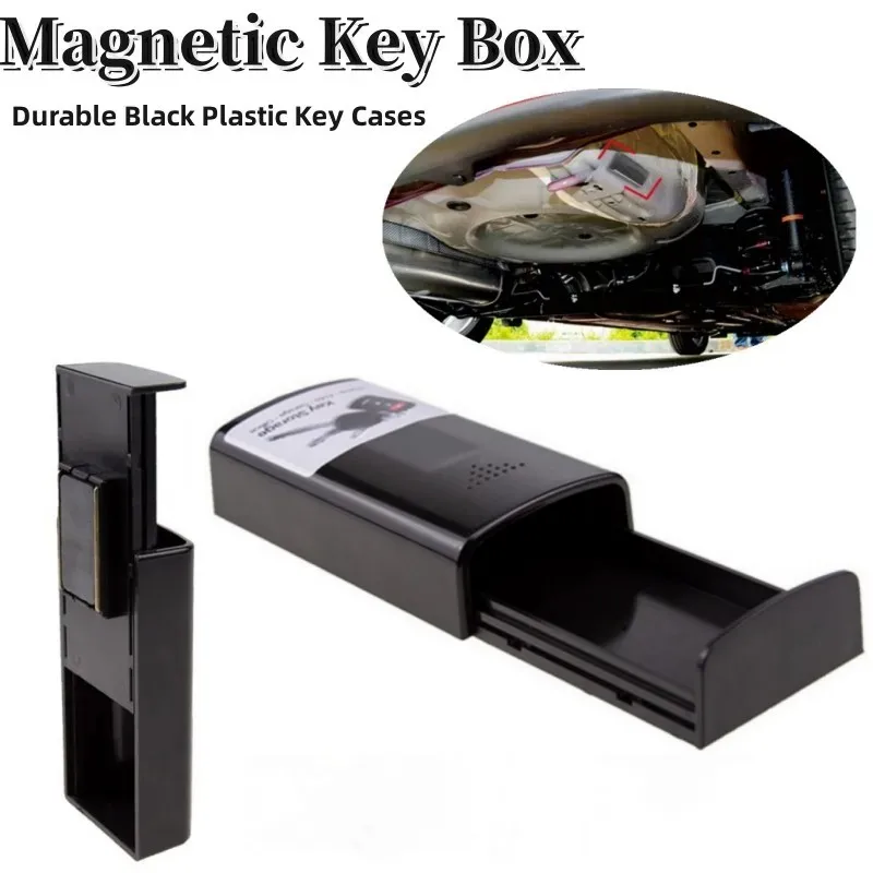 

Creative Magnetic Black Key Safe Box Car Key Holder Hidden Storage Outdoor Stash For Home Office Car Truck Caravan Secret Box