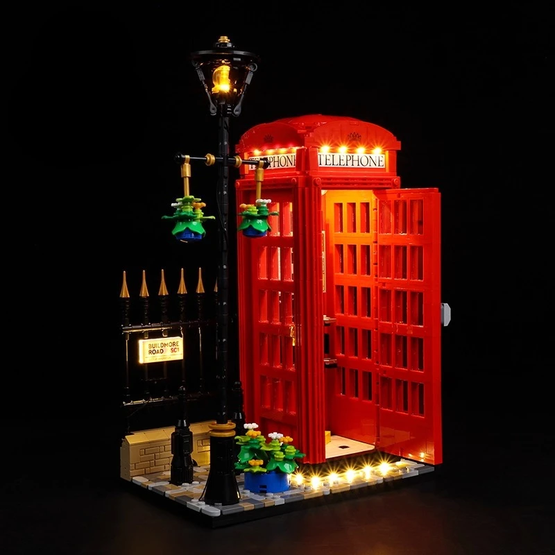 Nenhum modelo de conjunto de iluminação LED adequado para ideias de caixa de telefone LEGO Red London 21347 (excluindo blocos de construção)