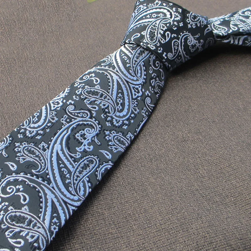 vendita all'ingrosso per affari vintage kaki tie-dye cravatta estetica uniforme britannica cravatta blu caffè sottile paisley 7 cm uomo crava