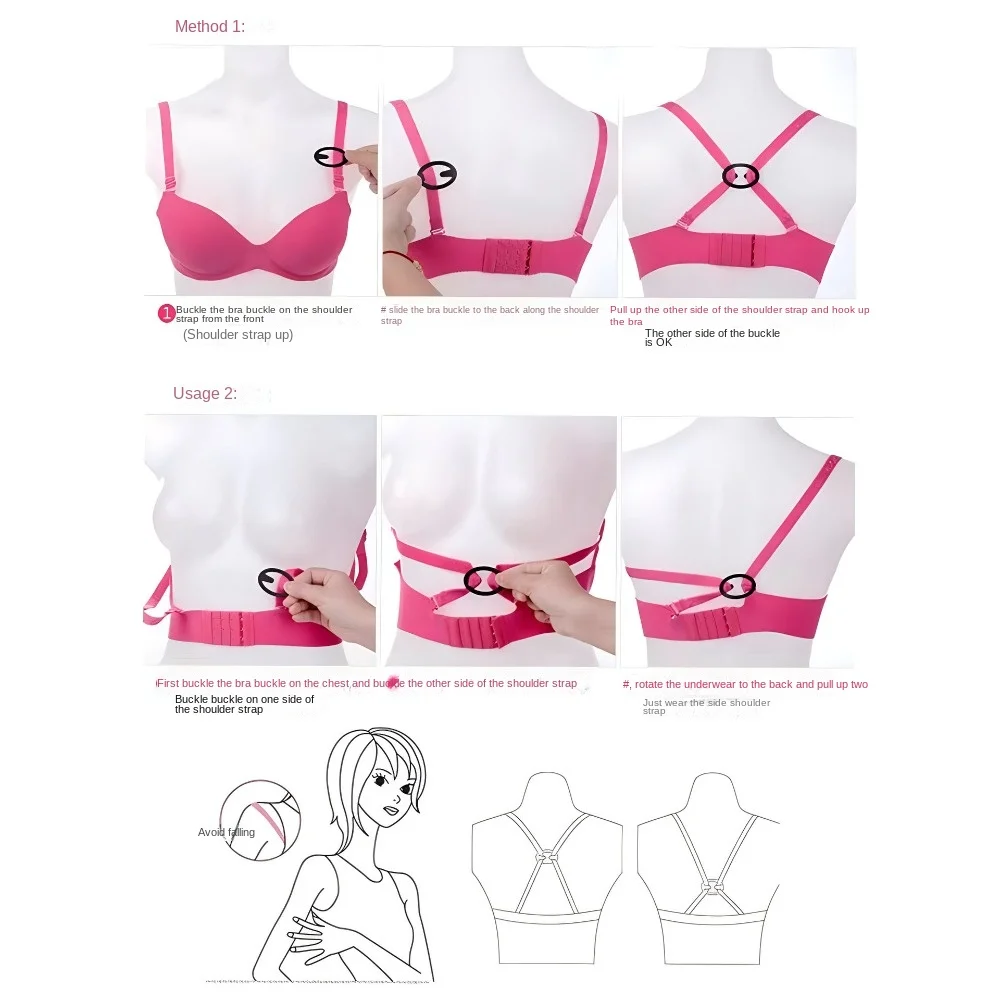 目に見えない下着,滑り止めバックル,透明で調節可能なブラ,ドロップストラップ,ショルダー滑り止め