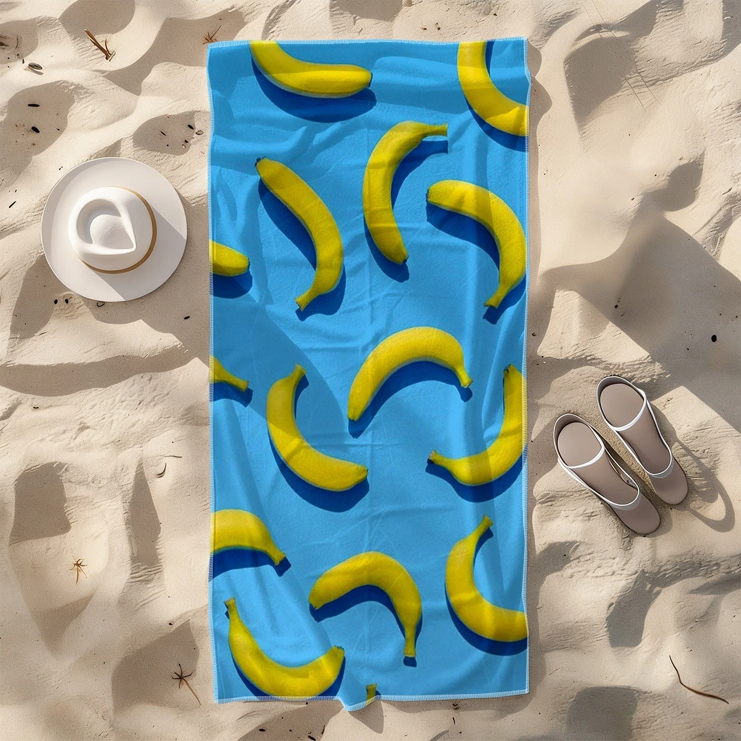 Large Beach Towel 2D Flat Printed Cute Fruit Design Microfiber Sand Resistant Quick Drying Soft Towel For Outdoor Picnic Yoga
