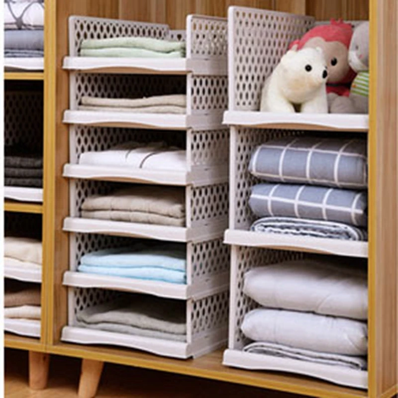 

Wardrobe Storage Cabinet Organizer Drawer Storage Box Layered Partitions Finishing Shelf Dormitory Rack Storage 1Pc