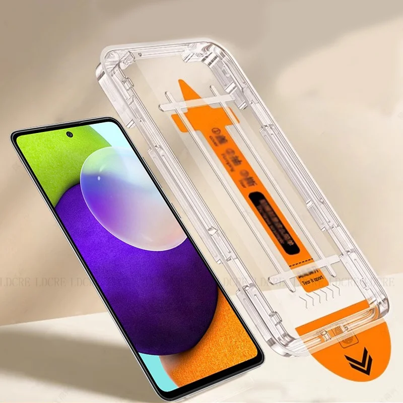 4/3/2/1Pcs For Samsung A52 Glass Samsung Galaxy A52 Tempered Glass 9H HD Dust Free Full Cover Glue Screen Protector Samsung A52