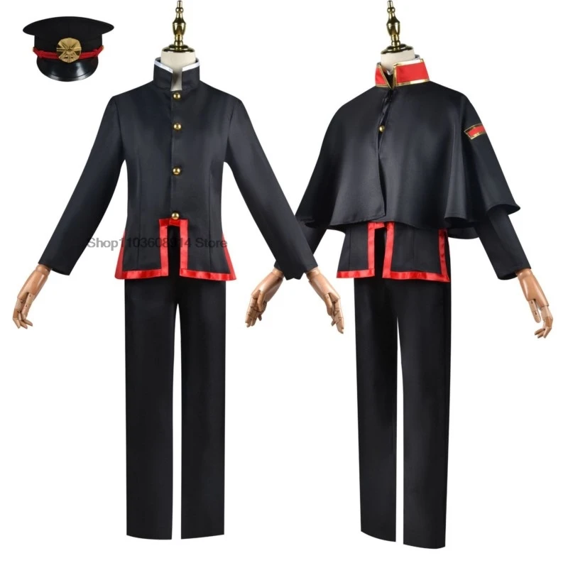 Anime Jibaku Shounen Hanako kun Yugi Amane Cosplay Costumes Toilet bound Hanako kun Cloak Black Full Set Uniform Wig Hat