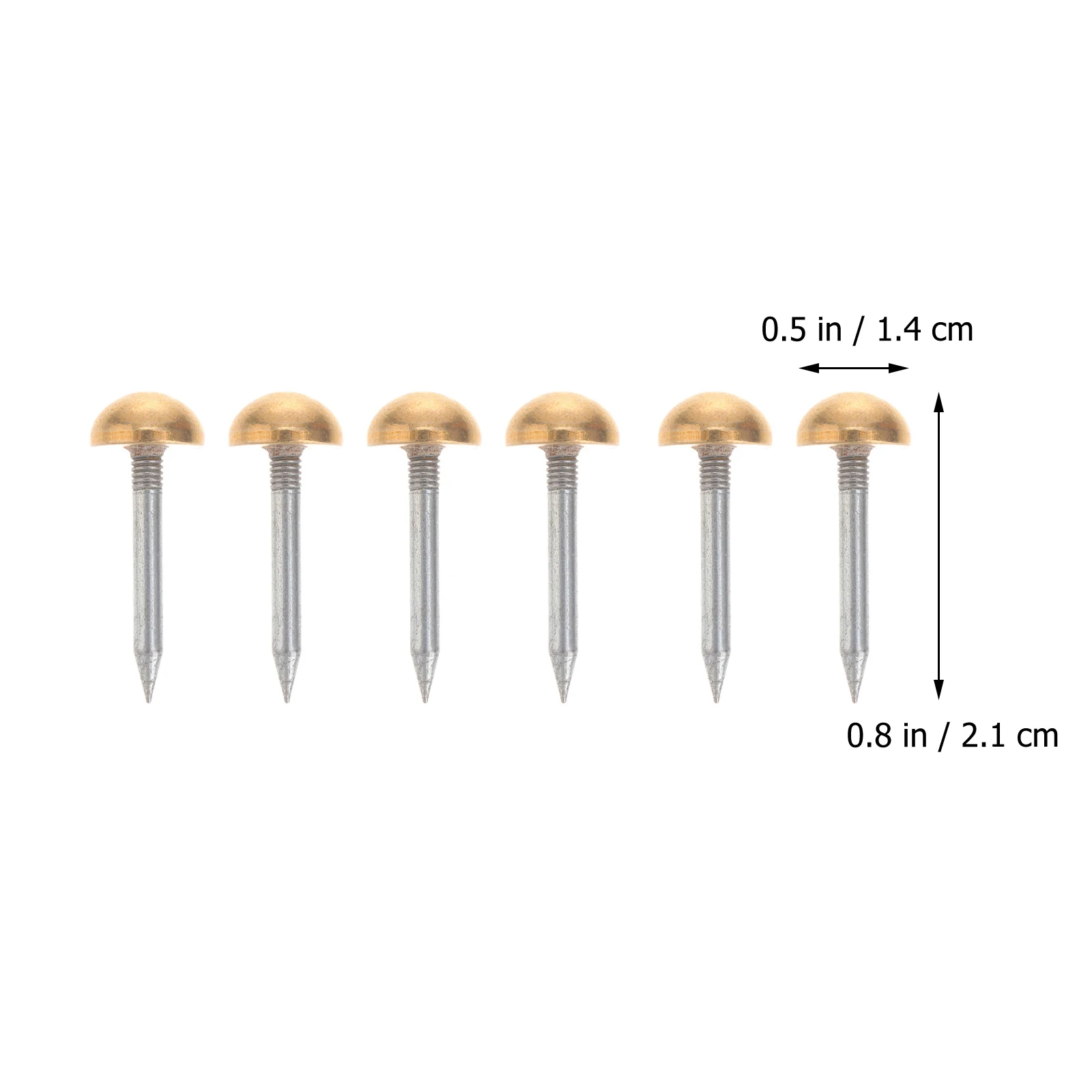 

20Pcs Copper Upholstery Tacks Half Round Head Furniture Decorative Nails with Smooth Surface for Sofas Chairs Repair