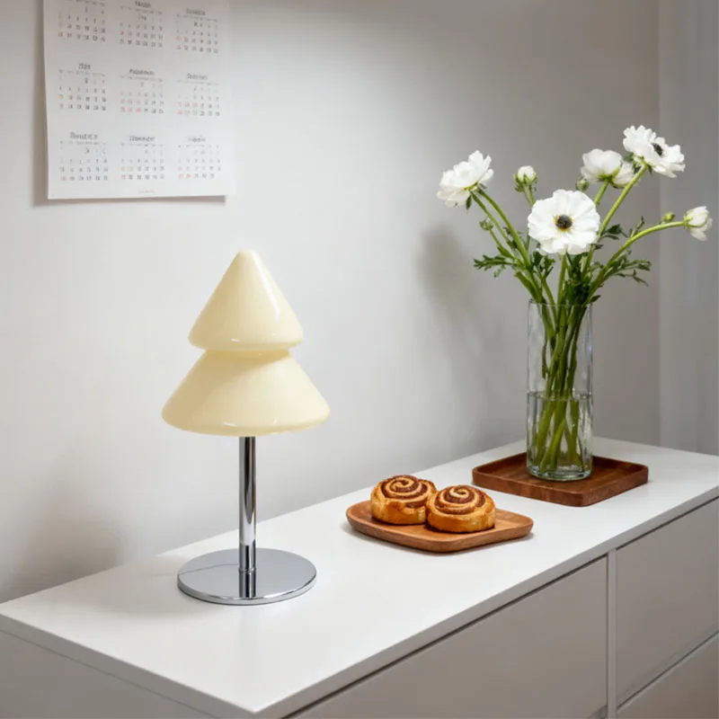 مصباح طاولة زجاجي أصلي جديد خفيف الوزن لأشجار عيد الميلاد، مصباح طاولة تزيين جوي، مصباح بجانب السرير لشاب