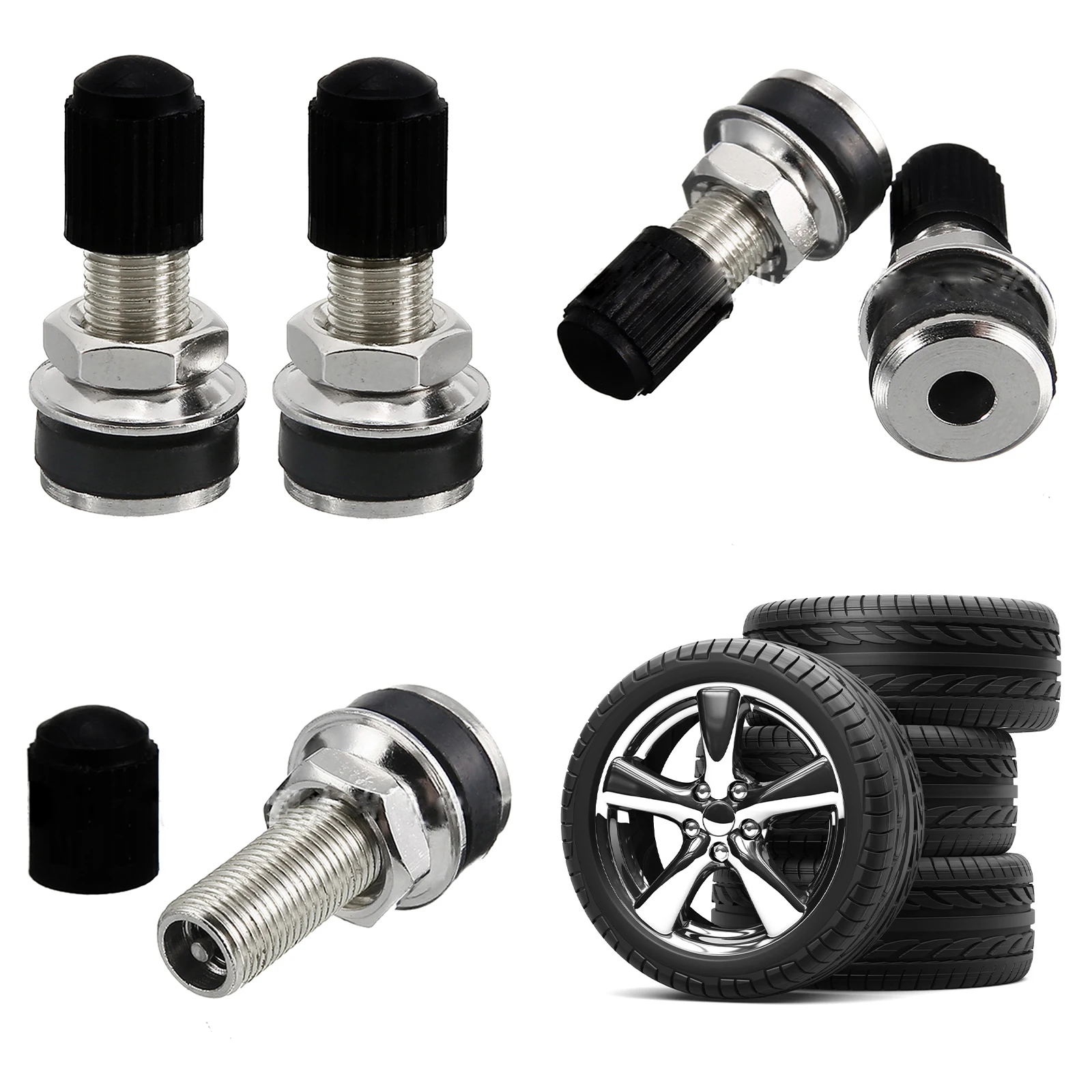 2pcs Motorcycle Wheel Valve 32mm-Motorbike Scooter Bike Quad Tubeless Mountain Tyre Valve Dustcap General-purpose