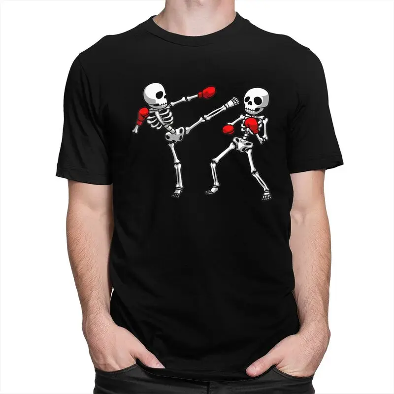 Kickboxing Kickboxer Boxing Skull T Shirts Pure Cotton Tees Shirt Summer O Neck Boxer Marital Arts Tshirt Casual Short-Sleeve