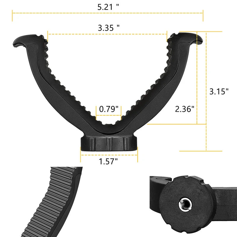 

CVLIFE V Yoke Head Sticks Rest Portable Holder Mount Bracket for Outdoors Activities Fits Both 1/4" And 3/8" Bolts