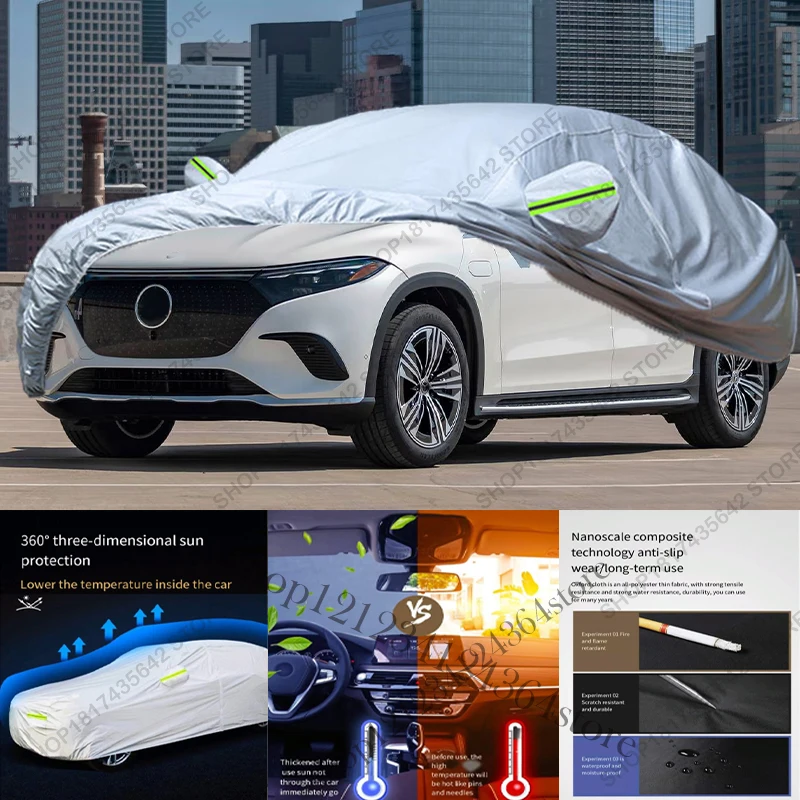 Full Car Cover Compatible with Mercedes-Benz EQS SUV (2023-2025 All-Weather Sun Rain UV Dust Proof Rain Outdoor Indoor Protect